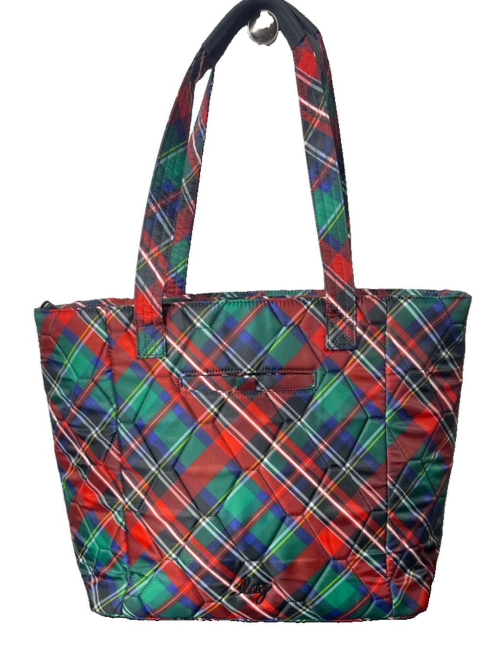 Lug Two Step Tartan Plaid Matte Luxe Tote Purse Bag Insulated like New